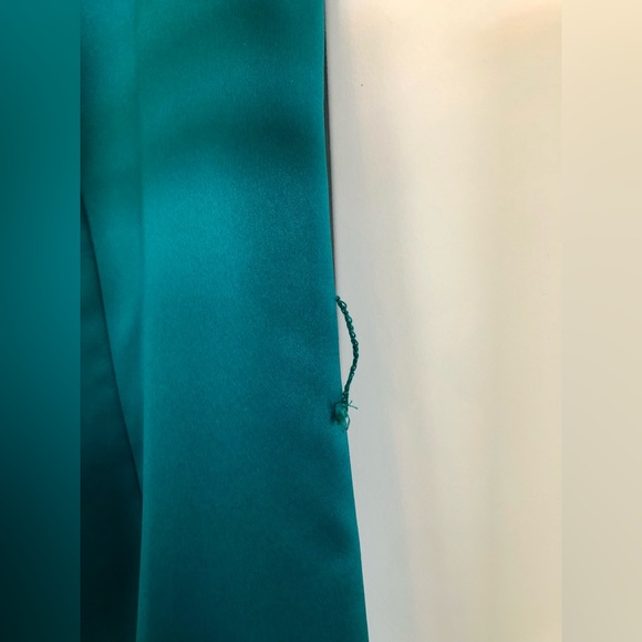 NWT Ann Taylor Peacock Blue Satin Sheath Dress w Belt - Picture 5 of 5